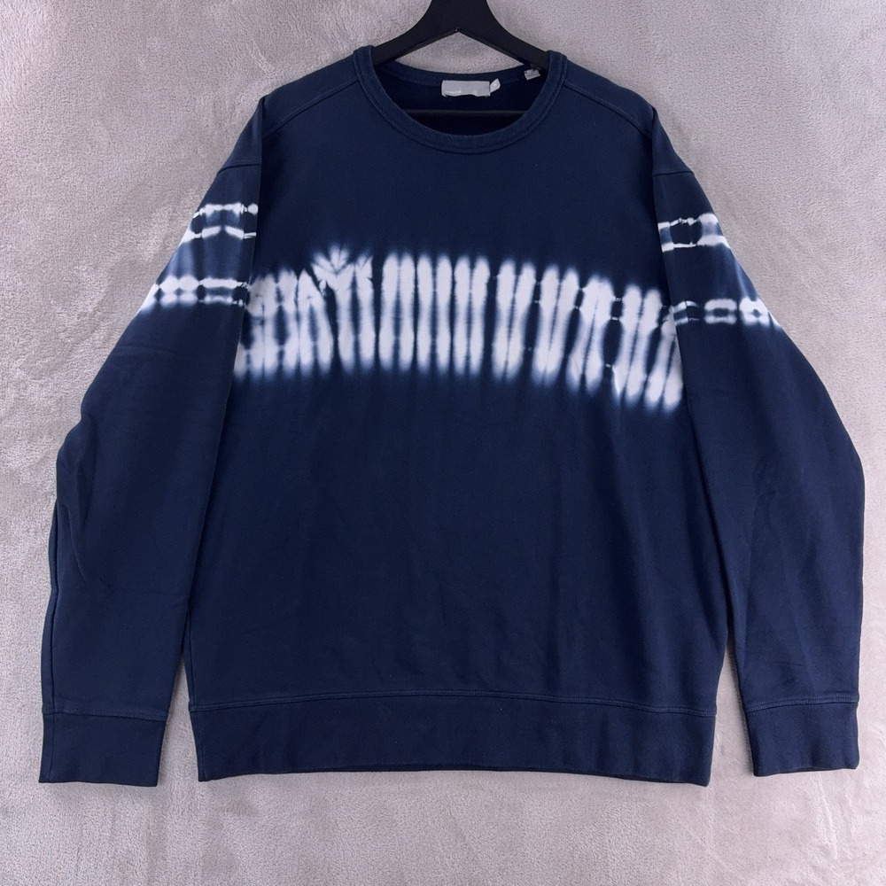 Vince Sweatshirt Mens Size XL Blue Crewneck Pullover Designer Casual Tie Dye‎